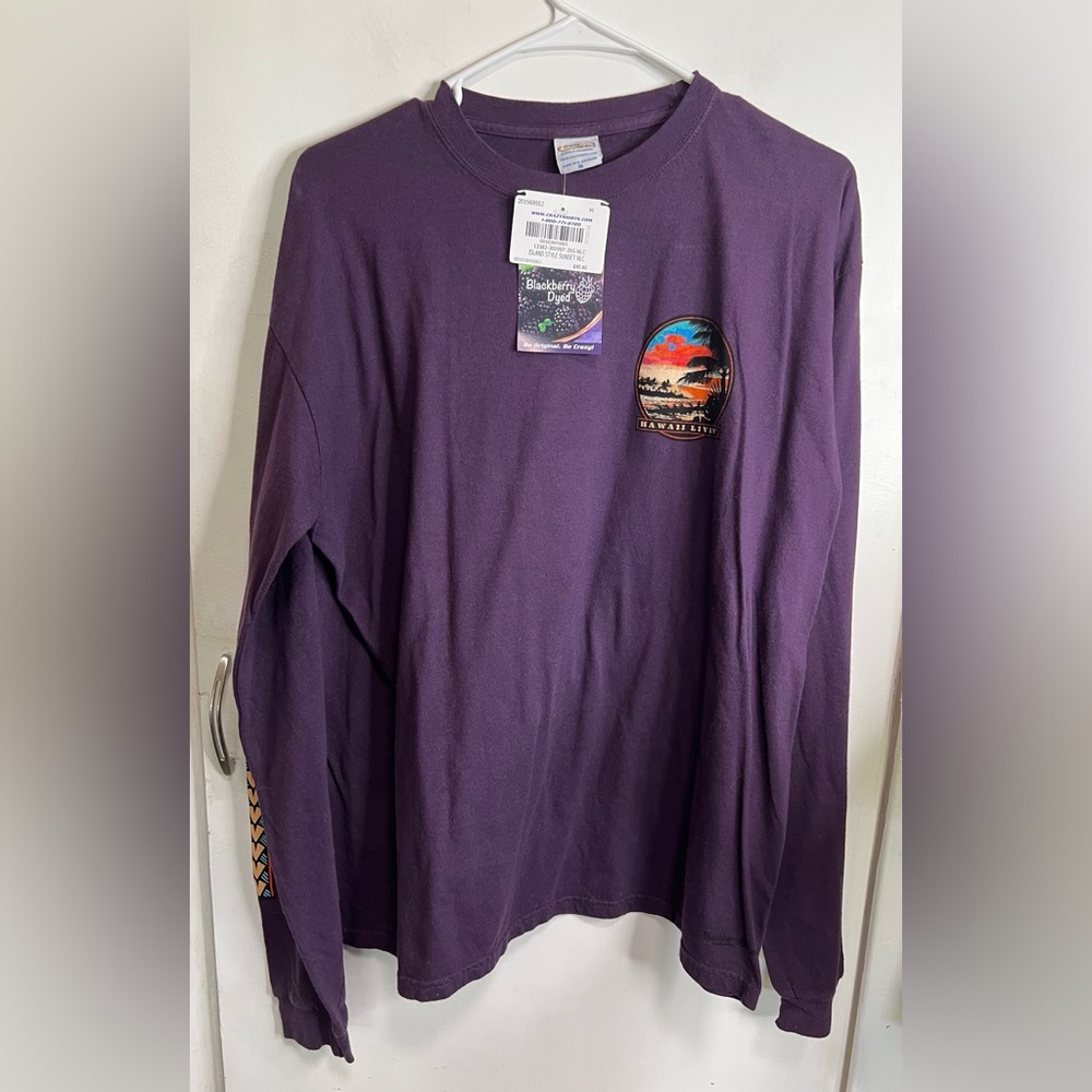 Crazy Shirts BlackBerry Dyed Hawaii Livin Graphic Longsleeve - NWT
